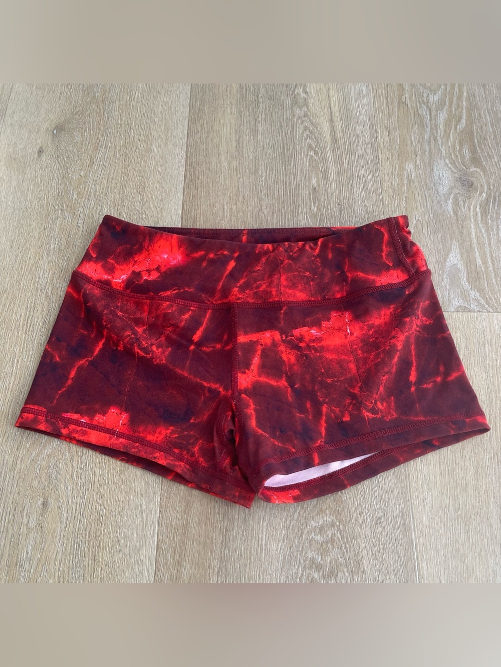 Savage Barbell Red Lava/Marble Classic Booty Shorts